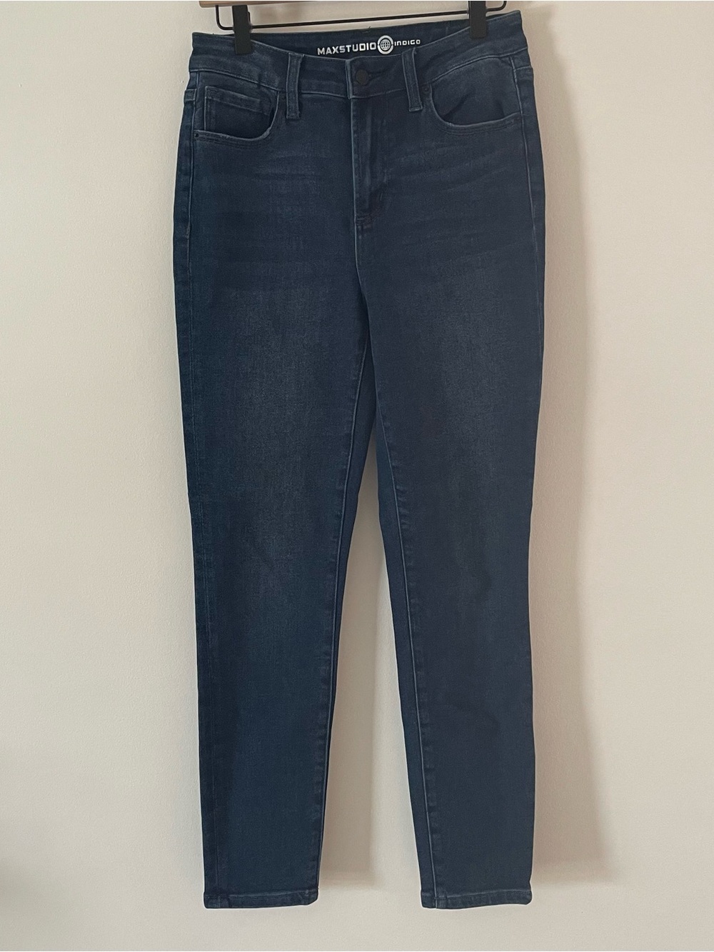 Max Studio Indigo High-Rise Skinny Jeans Dark Blue Women’s 8